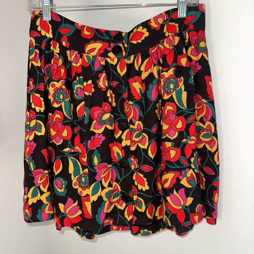 ModCloth Floral Button-Up Skirt